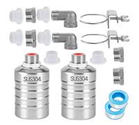 2-Pack Float Valve, 1/2" to 3/4'' 1" 304 Stainless Steel Fully Automatic Water Level Controller Water Float Valve for Water Tank,Pool,Water Tank, Livestock Troughs