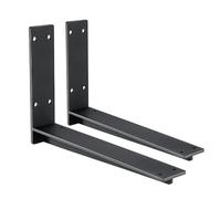 2 Pack Floating Shelf Brackets Heavy Duty Shelves Brackets Metal Wall Mounted L Shaped Right Angle Support Brackets for TV Cabinet Cupboard,with Screws,Black (260mm x 300mm(10.2in*11.8in)