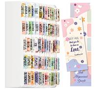 2 Pack Floral Bible Tabs for Women/Girls, 100 PCS Catholic Bible Index Tabs, Laminated for Bible Study and Journaling, Large Print & Easy to Read