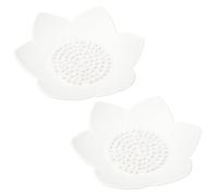 2 Pack Floral Shape Bar Soap Holder Lotus Shower Steamer Tray with Draining Non-Slip Silicone Soap Dish for Kitchen Sink Bathroom Counter Shower, White