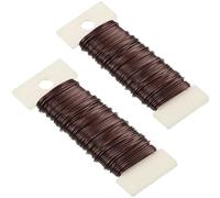 2 Pack Floristry Wire Brown Garden Floral Wire 22 Gauge FloristsWire,FloralWire Christmas WreathWire,MossingWire Binding Wires,Flexible Paddle Wires for Xmas Wreath Makeing,Craft,Flower Arrangements