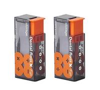 2-Pack Floss Dispenser - Portable & Refillable Automatic Dental Flosser with 10 Floss Picks - One-Press Pop-Up Design, Travel-Friendly & Hygienic - Black & Orange