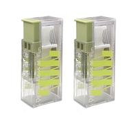 2-Pack Floss Dispenser - Portable & Refillable Automatic Dental Flosser with 10 Floss Picks - One-Press Pop-Up Design, Travel-Friendly & Hygienic (1 Count (Pack of 2) Green)