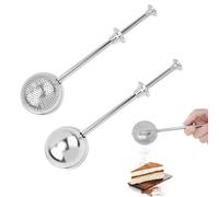 2 Pack Flour Sifter Set,Flour Shaker for Baking,Icing Sugar Shaker,Duster Baker's Dusting Wand Dispenser for Baking,Sifting Sugar,Flour,Spices,and Tea Balls for Loose Tea(Full and Half Sieves)