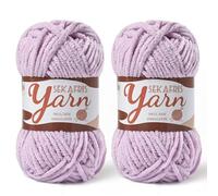 2 Pack Fluffy Velvet Yarn for Crocheting，Baby Blanket Yarn for Crocheting Soft，100g(131yds) Amigurumi Yarns，Plush Chenille Crochet Yarns，Puzzle Yarn for Crochet Weaving Craft(2 Light Purple)