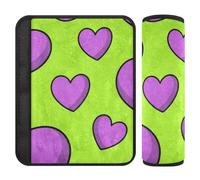 2 Pack Fluorescent Green Seat Belt Covers Purple