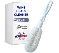 2-Pack Flute & Stemware Wine Glass Cleaning Brush - Dishwasher Safe, Non-Scratch Flute Cleaner for Crystal Glasses, Champagne Glass, Goblet, Wine Decanter - for Bar & Restaurant by FryOilSaver B61C
