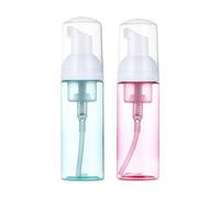 2 Pack Foam Pump Bottle, 60 Ml/2 Oz Portable Mousse Foam Soap Dispenser, Clear Mini Refillable Pump for Travel Skin Care