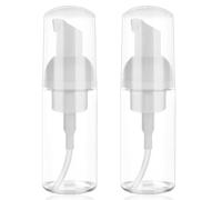 2 Pack Foam Pump Bottle Travel Small Size Mousse Foam Soap Dispenser Mini Empty Clear Plastic Foaming Soap Dispenser Refillable Pump Containers for Face Wash Lash Shampoo Skin Care 50 ml/1.7 oz