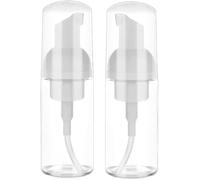2 Pack Foam Pump Bottle Travel Small Size Mousse Foam Soap Dispenser Mini Empty Clear Plastic Foaming Soap Dispenser Refillable Pump Containers for Face Wash Lash Shampoo Skin Care 50 ml/1.7 oz