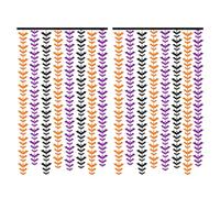 2 Pack Foil Fringe Curtains Halloween Party Decorations 3.3 x 6.6 ft Black Orange Purple Bat Metallic Tinsel Curtains Streamers Flow Backdrop Wall Door Photo Props for Halloween Party