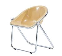 2-Pack Foldable Acrylic Stools with Backrest - Modern Accent Chairs for Living Room Bathroom Office - Easy No Assembly Required (Color 6)