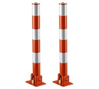 2 Pack Foldable Parking BER with Padlock 23.6" Portable Safe Bold Iron Traffic Post for Driveway Ga Outdoor Parking Control