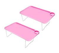 2 Pack Folding Breakfast Tray Tables - Versatile Blue Serving Trays for Laptop Use & Meals - Ideal for Eating in Bed or on Couch - t for Home & Travel