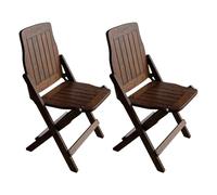 2-Pack Folding Chairs Set Brown Solid Indoor/Outdoor Dining Chairs Portable & Space-Saving for Kitchen Patio Bistro Lightweight & Durable Design