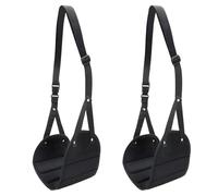 2 Pack Foot Hammock for Plane Travel, Adjustable Airplane Foot Rest, Portable Leg Hammock, Foldable Travel Foot Rest, Lightweight, Black, Sponge Padded, for Relaxing Airplane Seating