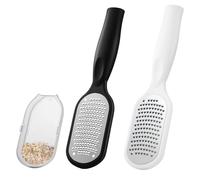 2 Pack Foot Scraper Callus Remover (Black & White), Premium Hard Skin Remover Foot File with Catcher, Dead Skin Remover for Feet, Heel Scraper for Wet & Dry Use