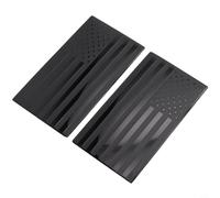 2 Pack For American US Flag Car Stickers, Black Aluminum METALs Emblem Badge Decal, Exterior Body Side Trim Accessories Compatible with Front Hood Bumper Left Right