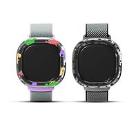 2 Pack for Fitbit Google Ace LTE Kids Smart Watch Edge Protective Case Cute Funny Google Ace LTE Drop-Proof Hard Case for Google Ace LTE Kids Smartwatch Accessories (Dinosaur+Cows)