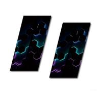 2-pack For Honeycomb-design Car B-pillar Decal Sticker for Diy Vehicle Door Post Decoration Pet Fabric 50 Cm X 25 Cm Fit for Cars Plus Trucks(C)
