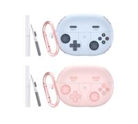 2-Pack for Huawei FreeBuds Pro 4/Pro 3 Case,Soft Retro Game Silicone Case Protective Case Cover with Carabiner and Cleaning Kit (F (Pack of 2))