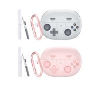 2-Pack for Huawei FreeBuds Pro 4/Pro 3 Case,Soft Retro Game Silicone Case Protective Case Cover with Carabiner and Cleaning Kit (E (Pack of 2))