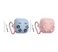 2-Pack for Huawei Freeclip 2 Case Cover,Soft Retro Game Silicone Case Cover with Carabiner and Cleaning Kit，F (Pack of 2)