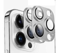 2 Pack for iPhone 14 Pro Max/iPhone 14 Pro Camera Lens Protector,Glass Aluminum alloy & Sapphire Tempered Glass Camera Cover,Strong Adhesion Scratch Resistant Case Friendly Ultra thin (Silver)