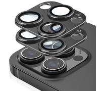 2 Pack for iPhone 16 Pro Max/iPhone 16 Pro Camera Lens Protector,Glass Aluminum alloy & Sapphire Tempered Glass Camera Cover,Strong Adhesion Scratch Resistant Case Friendly Easy to Install (Black)
