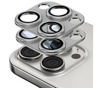 2 Pack for iPhone 16 Pro Max/iPhone 16 Pro Camera Lens Protector,Glass Aluminum alloy & Sapphire Tempered Glass Camera Cover,Strong Adhesion Scratch Resistant Case Friendly Easy to Install (Gray)