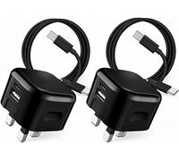 2 Pack For Nokia C32 C22 C21 C12 G11 G10 G20 G01 Charger Plug and Cable 20W Dual Port USB C Fast Charger 60W Braided Type C Charging Cable UK Mains Adapter