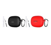 2-Pack for Redmi Buds 8 Pro/Buds 6 Pro Case Cover,Soft Silicone Case Protective Case Cover with Carabiner and Cleaning Kit (D (Pack of 2))