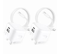 2 Pack For Samsung Galaxy A27 A26 A25 A24 A23 A22 A21s Charger Plug and Cable 20W Dual Port USB C Fast Charger 60W Braided Type C Charging Cable UK Mains Adapter