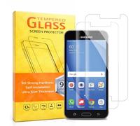 2 Pack For Samsung Galaxy J3 2016 Tempered Glass Screen Protector, 9H Hardness, Anti-Scratch HD Clear