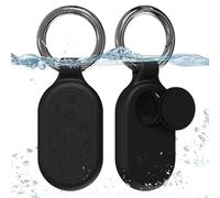 2 Pack for Samsung Galaxy SmartTag2 Case, Flower Engraved Silicone Case for Galaxy Smart Tag 2 with Waterproof Cover, Protective Cover with Key Ring for Keys Wallet Luggage Pets (Black*2)