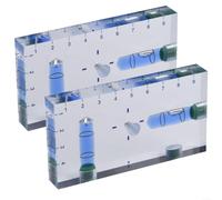 2 Pack for Torpedo Level with Magnet Small Bubble Level Ruler 95x51mm Clear ABS for Precision Construction Tools & Carpentry