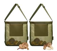 2 Pack, Foraging Bag, 40x35 cm, Mushroom Basket with Breathable Mesh, Foraging Bag for Mushroom Hunting, Forest School Equipment, Durable Foraging Basket for Outdoor Activities