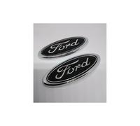 2-Pack Ford Oval Badge 114x45mm Black/Silver - Front & Rear Emblems for Mondeo, Sierra