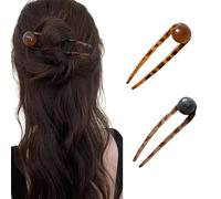 2 Pack French Hair Pin, U Shaped French Twist Hair Pin, Fried Dough Twists Hairpin, Vintage French Pin, French Hair Pin for Thick&thin Long Hair Fork for Hair Styling Accessories