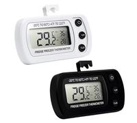 2 Pack Fridge Thermometer UK, Digital Fridge Thermometer with Large LCD Display, Fridges Freezer Thermometers for Refrigerator, Freezer, Wine Cellar, Black and White