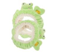 2 Pack Frog Headbands Green Flannel Cute Hair Band for Makeup