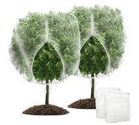 2-Pack Fruit Tree Netting Covers with Zipper - Ultra Fine Mesh Garden Screen for Blueberry Bushes & Citrus Trees - Bird, Cicada & Japanese Beetle Barrier Bag (Drawstring)White,9.8 ft x 9.8 ft
