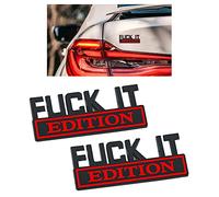 2 Pack Fuck-IT Edition Emblem Decal Badge,3D Fender Badge Decal Car Truck Replacement,Car Side Rear Front Hood Trunk Door Fender Bumper Badge Sticker Decal Fit for Car Truck SUV (Black&Red)