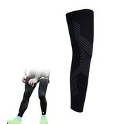 2 Pack Full Leg Compression Sleeves, Long Knee Brace Support Anti Slip Silicone Knee Support Brace Anti Sliping Ventilation, Running, Basketball Meniscus Tear, Arthritis, Tendinitis Men and Women