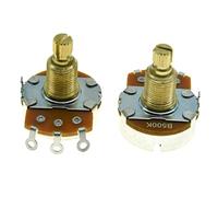 2-Pack Full Size Alpha Guitar Bass Pots Potentiometer with 19.5mm Brass Shaft Guitar Linear Pot B500K