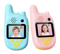 2 Pack Fun Interactive Walkie Talkies with Screen Rechargeable Video Intercom Walkie Talkies Front & Rear Cameras Gift for Boys and Girls Ages 3-12