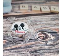 *2-Pack* FUNKY DUMMY Personalised Dummy Pacifier Soother, All TEATS Sizes & Colours, Peeking Mouse