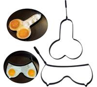 2 Pack Funny Egg Molds, Funny Egg Fryer, Egg Pancake Cooking Tool, Stainless Steel Non-Stick Egg Ring, Pancake Mold for Frying Eggs with Foldable Handle H6