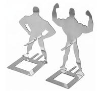 2 Pack Funny Muscle Man BBQ Holder, Sausage Roast Grill Stand, Stainless Steel BBQ Tool Holder, Novelty Human Shaped Barbecue Skewer Stand for Outdoor, Party, Fun BBQs Accessories for Grill Lovers (B)