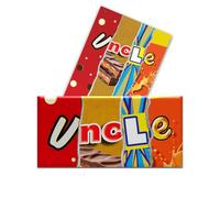 2-Pack Funny Uncle Chocolate Bar Wrappers - Novelty Joke Gift for Him - Rude Sibling & Family Gag Present - Hilarious Birthday or Christmas Secret Santa Stocking Filler (Wrappers Only)